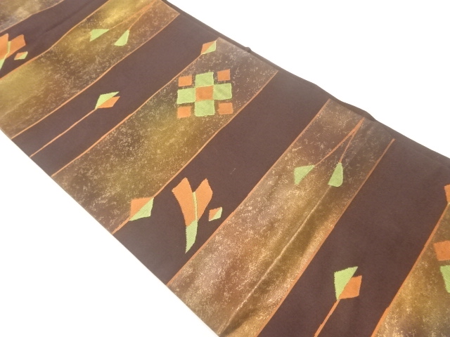 JAPANESE KIMONO / NAGOYA OBI / WOVEN ABSTRACT PATTERN 